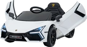 Carro elétrico para Crianças Lamborghini Revuelto 12V 4x4 Rodas Espuma EVA, Assento couro ecológico Branco