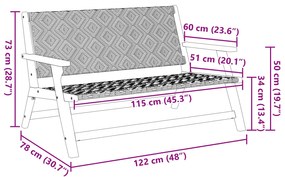 Cadeiras de Jardim com Mesa, Conjunto de 3 Peças, Preto e Branco, Made