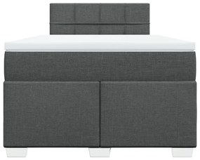 Cama boxspring com colchão 120x190 cm tecido cinzento-escuro