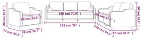 3 pcs conjunto de sofás com almofadas tecido cinzento-claro