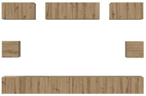 Conjunto de Estantes para TV 8 pcs carvalho artisiano