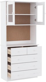 Aparador alto ALTA 77x35x165 cm madeira de pinho maciça branco
