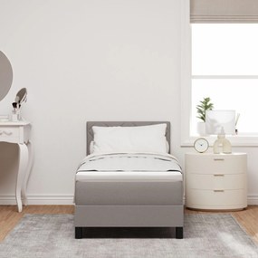 Cama Box com Colchão &amp; LED Taupe 80x200 cm Tecido