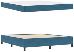 Estrutura da Cama Azul Escuro e Branco 180 x 200 cm Veludo