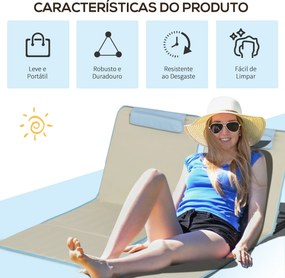 Conjunto de 2 Esteiras de Praia Dobráveis 124x53x50cm com Encosto Ajus