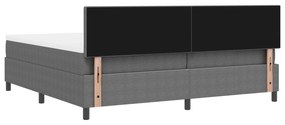 Cama Box da com Colchão Cinza 200x200 cm Tecido de Veludo Cotelê