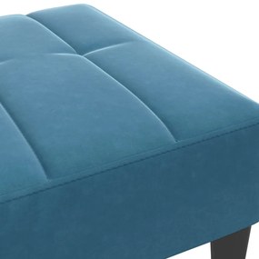 Apoio de pés 77x55x31 cm veludo azul