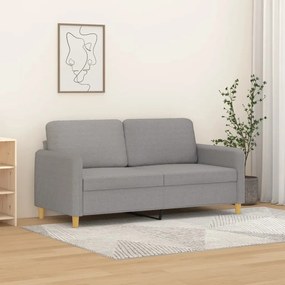 349089 vidaXL Sofá de 2 lugares em tecido 140 cm cinzento-claro