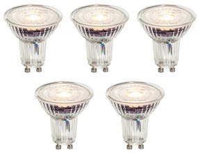 Conjunto de 5 Lâmpadas LED GU10 50mm Reguláveis Transparentes 4.9W 430 lm 2700K