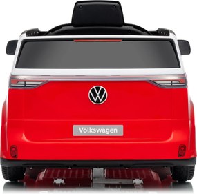 Carro elétrico para crianças Volkswagen ID Buzz 12V, Pneus em borracha, bancos em pele sintética Vermelha