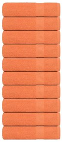 vidaXL Toalhas de mãos FROGN 10 pcs 50x100 cm 360 g/m² laranja