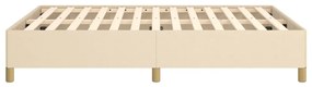 Estrutura de cama sem colchão 140x200 cm tecido cor creme