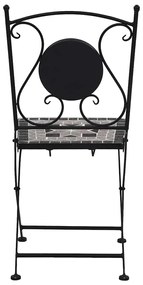 Cadeiras bistrô em mosaico 2 pcs cinzento