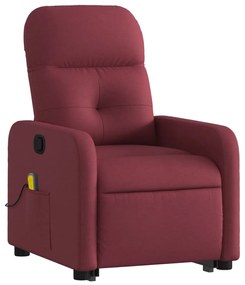 Poltrona de massagens reclin. elevatória tecido vermelho tinto