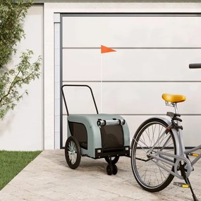 vidaXL Reboque de bicicleta p/ animais tecido oxford/ferro cinza/preto