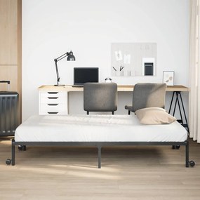 Estrutura de cama sem colchão Dobrável 90x190 cm aço preto