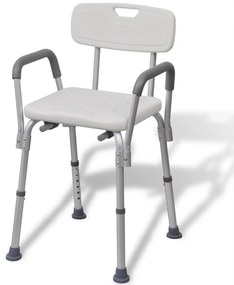 110129 vidaXL Cadeira de chuveiro alumínio branco