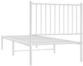 Estrutura de cama com cabeceira 80x200 cm metal branco