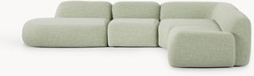 Sofá de canto modular XL em bouclé Wolke