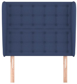 Cabeceira de cama c/ abas tecido 83x23x118/128 cm azul