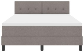 Cama Box Spring com Colchão Taupe 140x200 cm Tecido