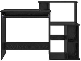 Mesa com Armazenamento Carvalho Preto 120,5x44x88,5 cm Madeira de Enge