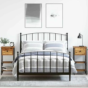 vidaXL Criados-Mudos 2 pcs Madeira Antiga 34x36x70 cm Madeira Engenharia