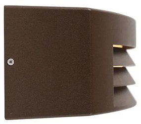 Candeeiro de parede moderno castanho ferrugem IP44 - Hurricane 1