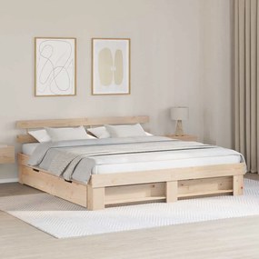 vidaXL Estrutura da Cama com gaveta com cabeceira com armazenamento Castanho 180 x 200 cm