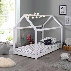 Cama criança Casa CABANE (90x200cm) + Estrado Branca