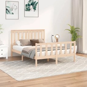 vidaXL Cama sem colchão 140x200 cm madeira de pinho maciça