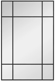 HOMCOM Espelho de Parede Retangular 90x60 cm com Moldura de Metal Espelho Decorativo para Sala Quarto Entrada Preto