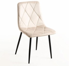 Conjunto de 2 Cadeira Lyke em Veludo - Bege - Design Nórdico