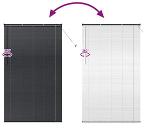 Persiana de Janela com cortinas Outros Manual Preto 80 x 130 cm Alumín