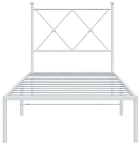 Estrutura de cama com cabeceira 80x200 cm metal branco