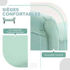 Banco acolchoado  102 x 36 x 51 cm para a cabeceira da cama, para quarto, em tecido de voile,  verde