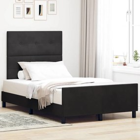vidaXL Cama Box com cabeceira Preto 120 x 200 cm Veludo