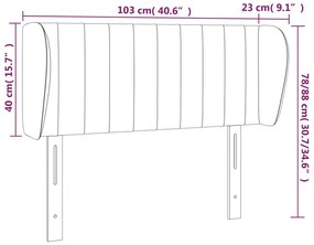 Cabeceira de cama c/ abas tecido 103x23x78/88 cm creme
