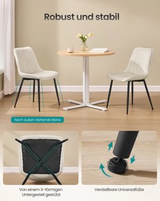 Conjunto de 2 cadeiras de sala de jantar bege cappuccino-Preto