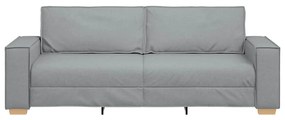 Sofá de 3 lugares cinza claro 180 cm Tecido