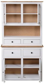 Armário alto 93x40,5x180 cm pinho maciço Panama branco