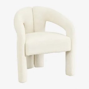 Pacote De 2 Poltronas Estofadas Gaucin Bouclé Blanco - Sklum