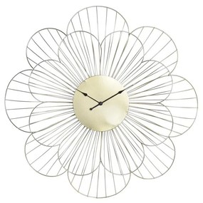 Relógio de Parede Dkd Home Decor Flor Dourado Metal (57 X 4 X 57 cm)