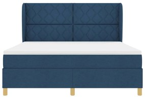 Cama Box com Colchão vidaXL Azul 180x200 cm Têxtil