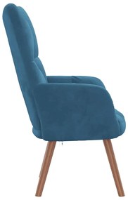 Cadeira de descanso veludo azul