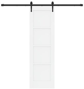 Porta Deslizante vidaXL com Conjunto de Ferragens Branca 61x198.5 cm M