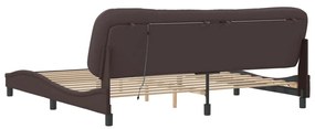 Estrutura de cama com LED sem colchão 200x200 cm tecido