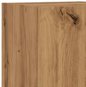 Móvel de TV com luzes LED 30,5x30x102 cm carvalho artisiano
