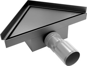 Mexen Flat-T M13 ralo de chão triangular 20 x 20 cm, cinza escovado - 1E10320