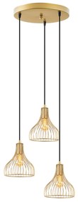 Candeeiro de Teto Telyildo – Dourado Brilhante – 44 x 44 x 117 cm